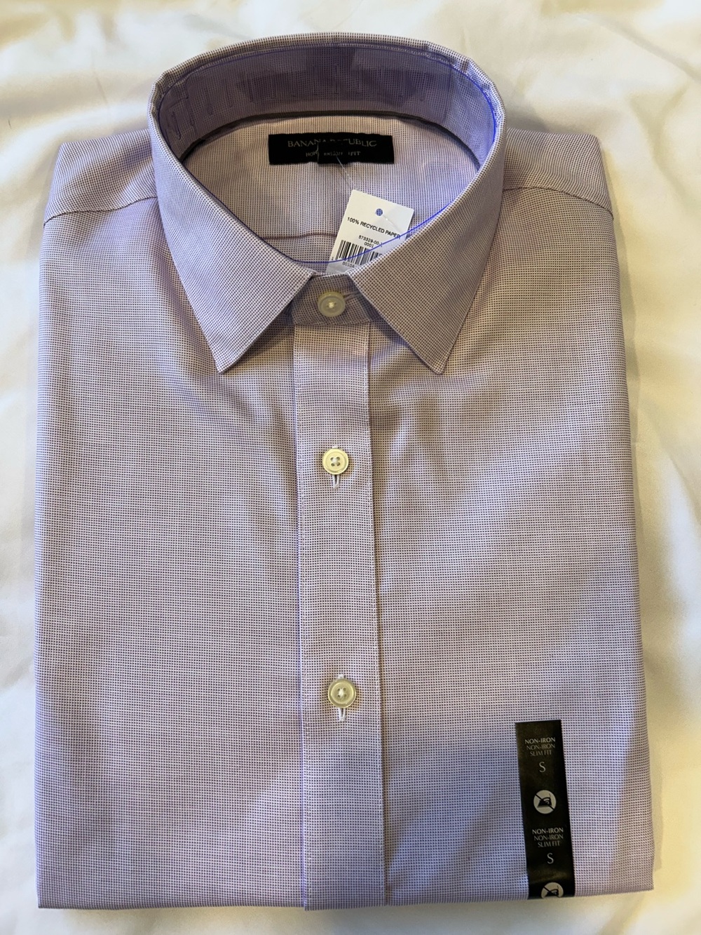 NWT Banana Republic Men’s Light Purple Dress Shirt, slim fit, small